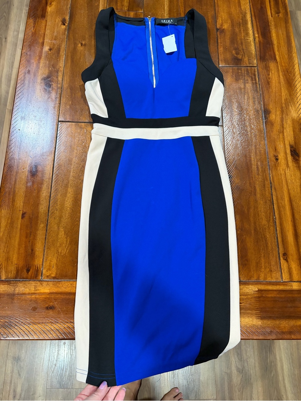 Akira Blue Colorblock Sheath Dress